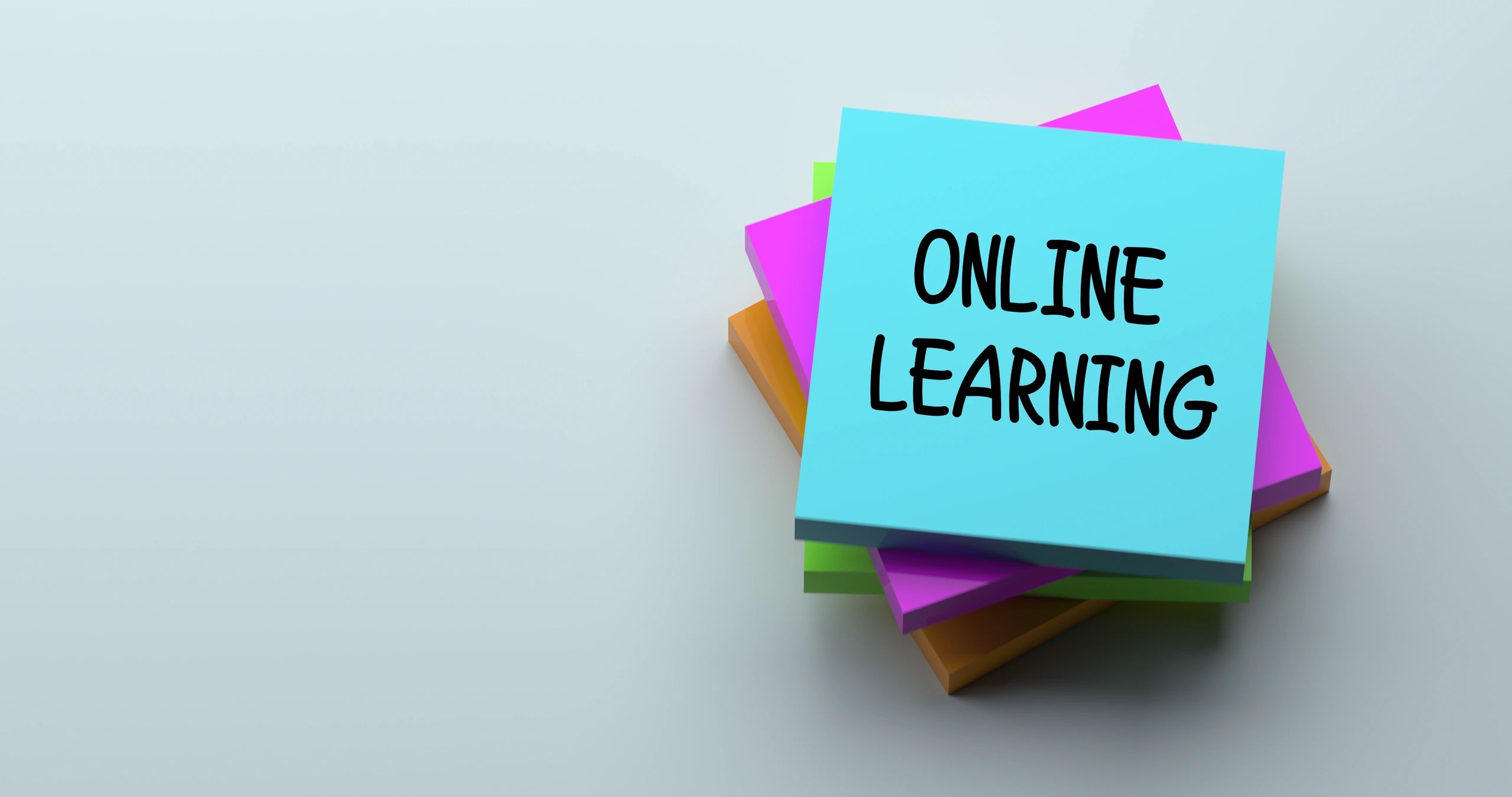 Online learning categories - laptop and books