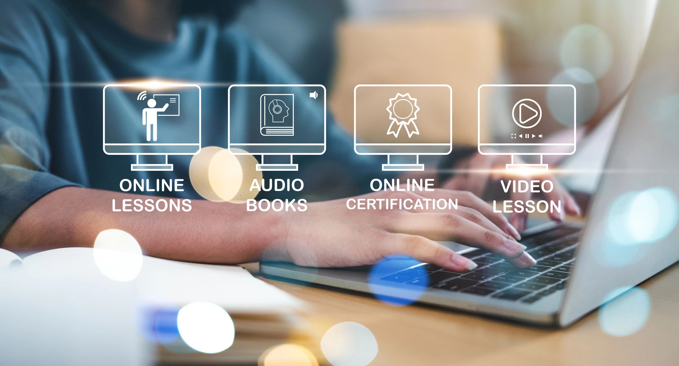 Online learning categories - students using technology