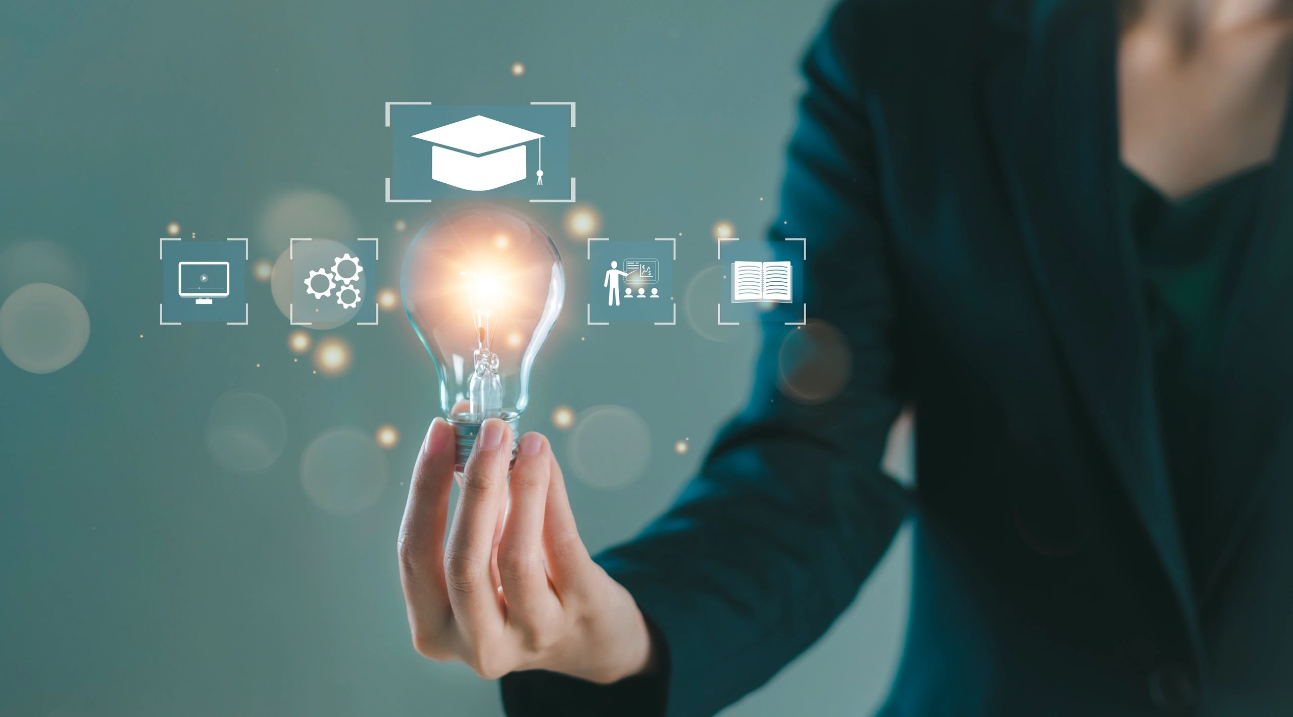 Online learning categories - digital icons