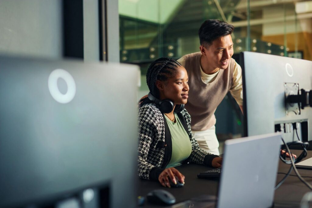 diverse professionals learning online